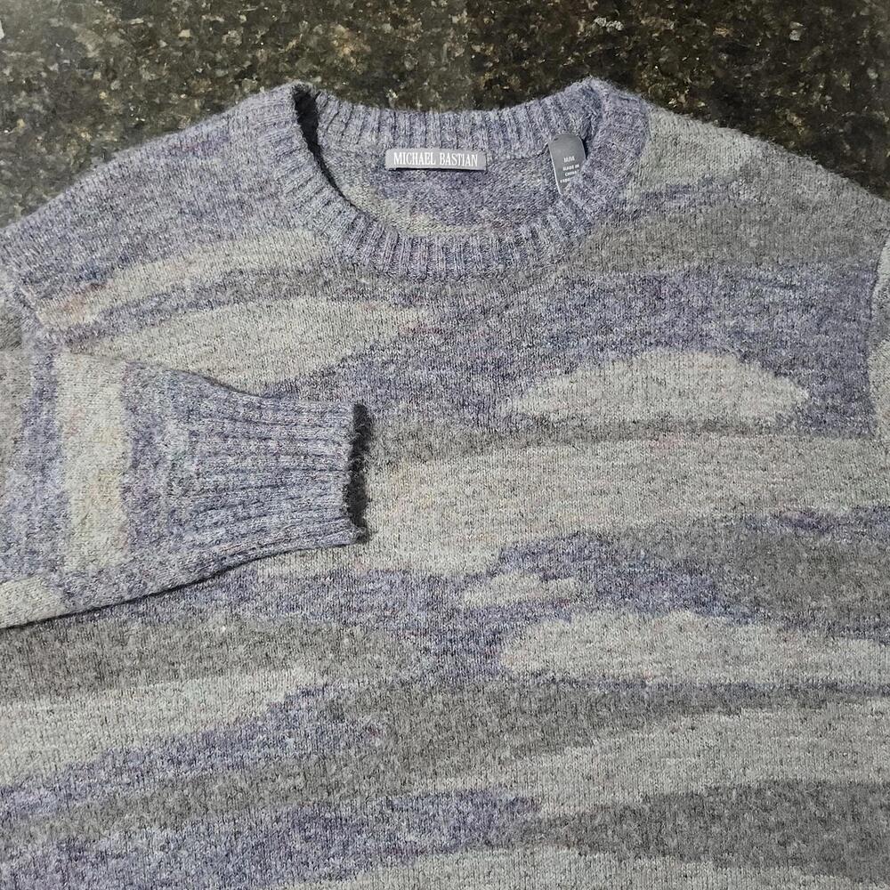 Michael Bastian Sweater Wool Blend Camo Art Hipster Boho City Preppy Mens Medium